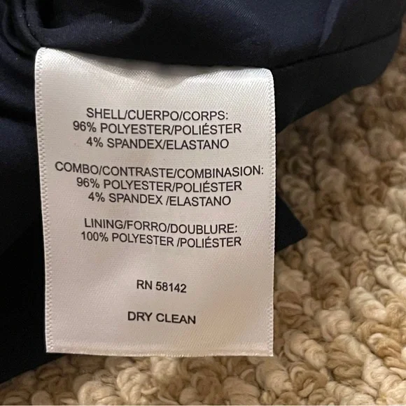 Maggy London Navy Blue Knee Length Shift Dress Contrast Piping 6 - Picture 6 of 7